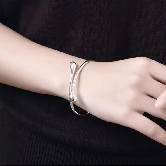 New Silver Women fine Water droplets bangles Bracelet - Picture 8 of 10